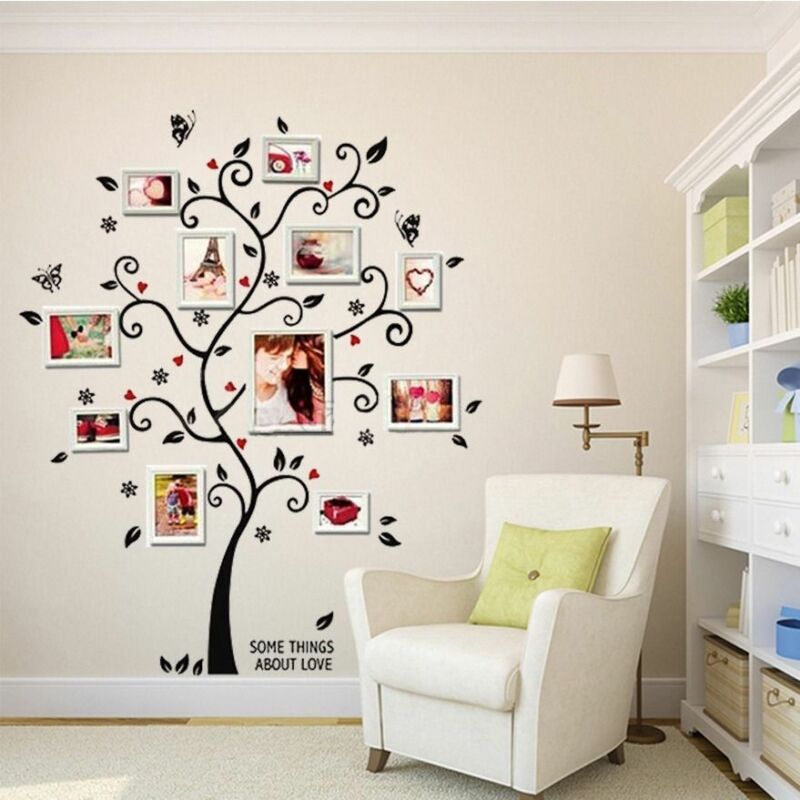 bricolage Photo cadre Photo arbre généalogique amovible Stickers muraux vinyle Art décalque chambre maison