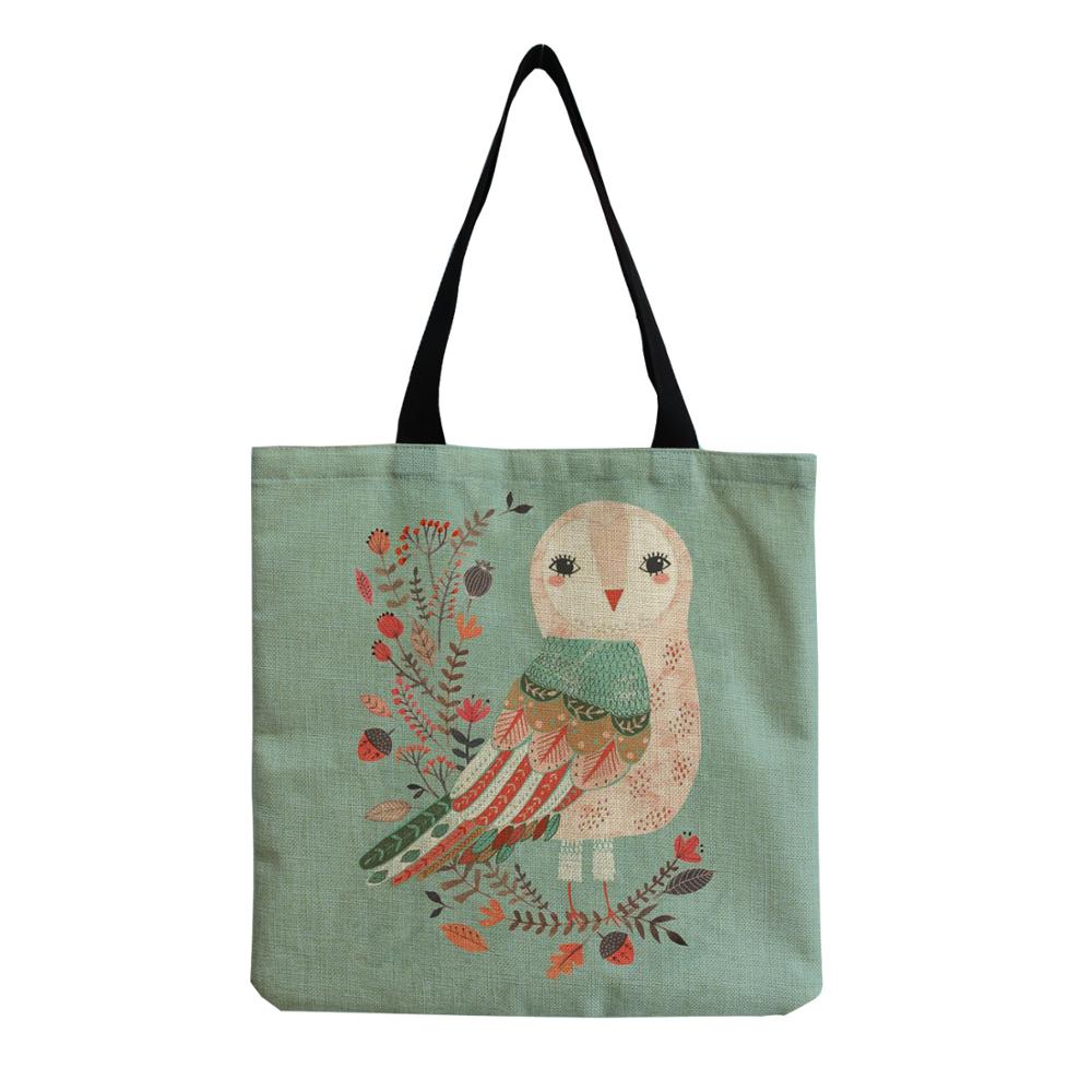 Sac à bandoulière réutilisable, sac de Shopping limité, sac de Shopping, mignon dessin animé hibou imprimé, sac de Shopping pour femmes, grande capacité pratique, fourre-tout