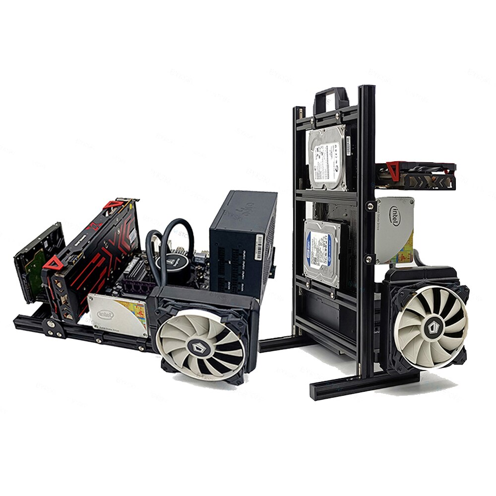 Modding offen Stil Computer fallen Rahmen, Vertikale Chassis Regal, DIY Schreibtisch Spielen Gamer PC Schrank Unterstützung ATX/ ITX / MATX