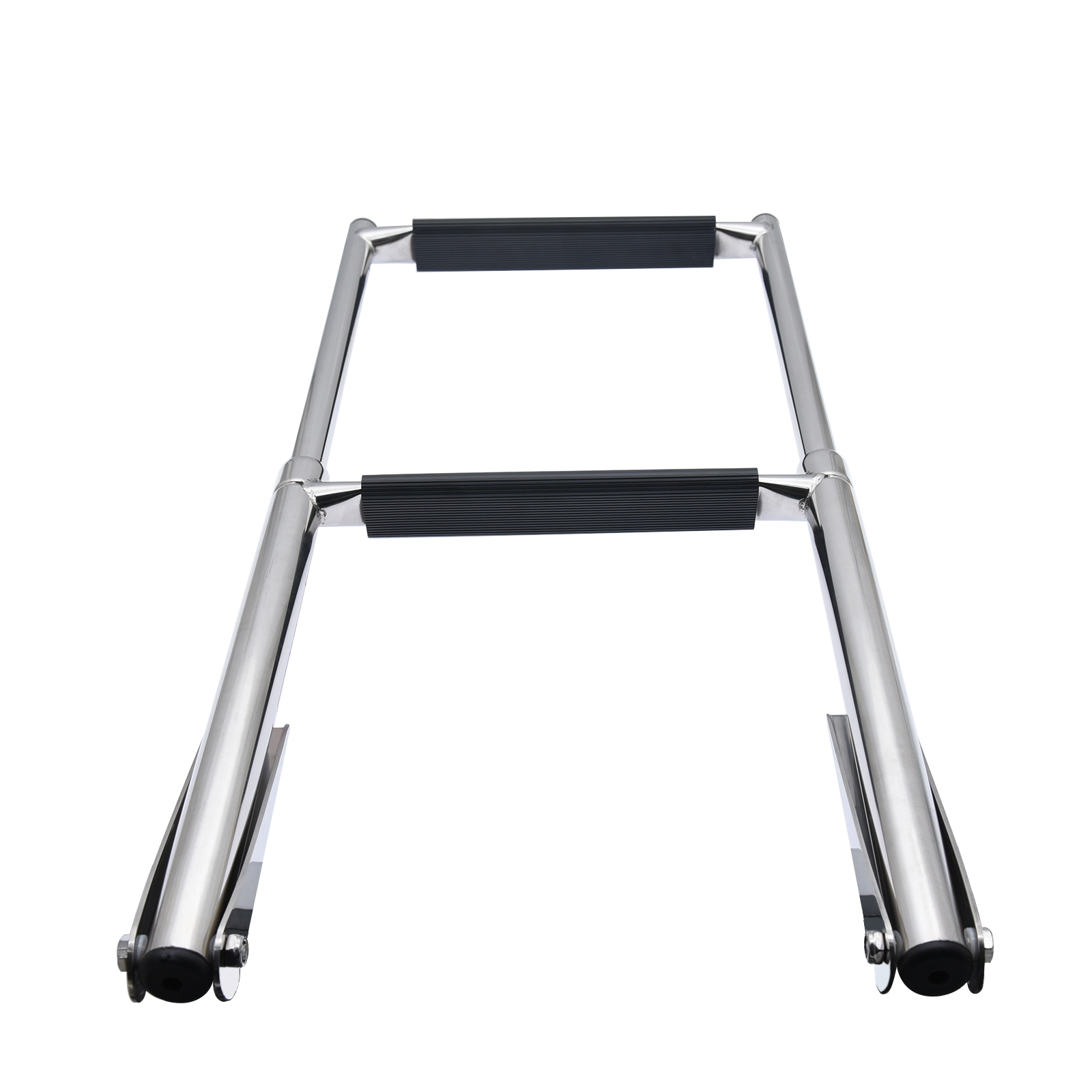 2 Step Stainless Steel Marine Boat Telescoping Ladder Swim Over Platform Folding Ladders 600*270 mm