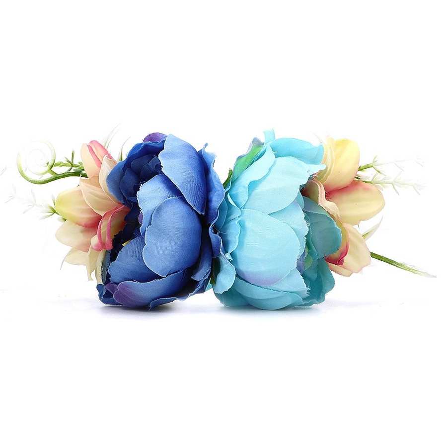 Dziecko z pałąkiem na głowę moda naśladuje C orona kwiatowy kwiat z pałąkiem na głowę akcesoria robić włosów girlanda kapelusze dla dzieci: C