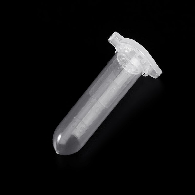 100Pcs 2ml Clear Plastic Vials Container Snap Cap Centrifuge Tubes Vials Sample Lab Container G6DD