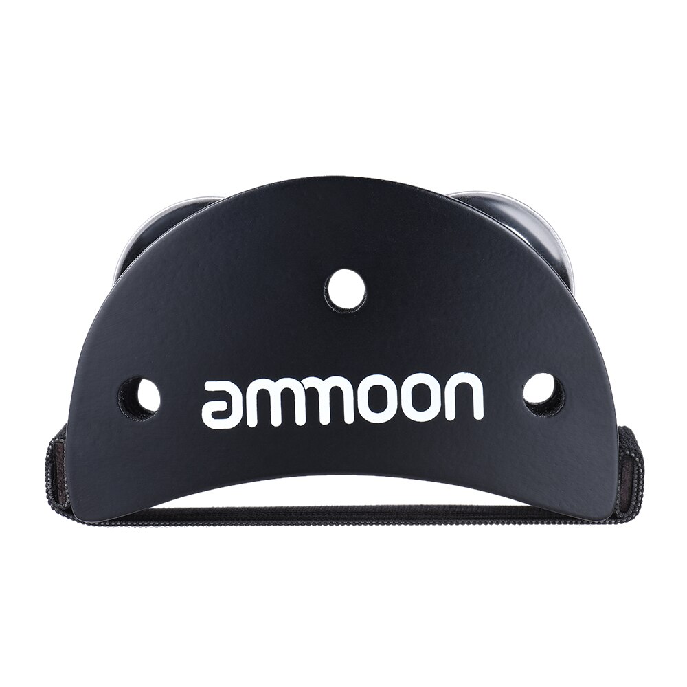 Ammoon pie Jingle pandereta Burlywood caja de Cajon elíptica, accesorio de compañero de tambor para instrumentos de percusión de tintineo de mano: Black