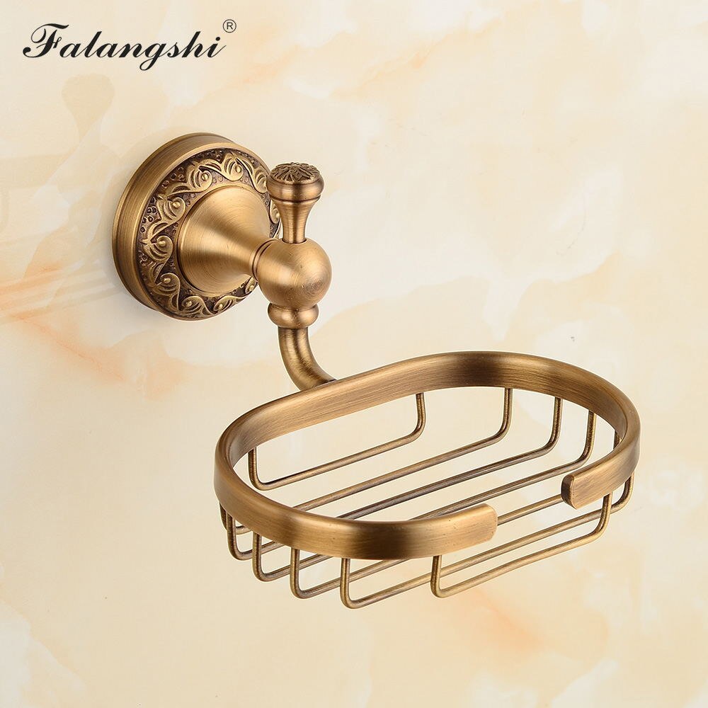 Copper Brass Bathroom Hardware Set Toothbrush Holder Toilet Paper Holder Towel Bar Soap Dish Sanitary Wares for Bathroom WB8802: Soap Basket