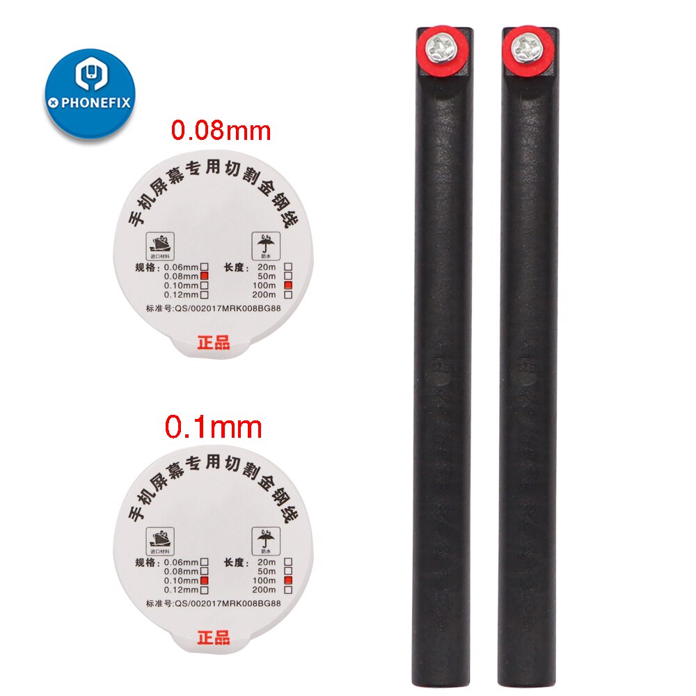 Ligne de séparateur de coupe d'écran de téléphone de coupe de fil d'acier de 0.08m 0.1mm avec la poignée pour le Kit de remplacement d'écran d'affichage à cristaux liquides d'iphone et d'ipad