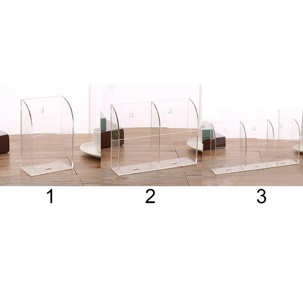 Living Room Bedroom Transparent Storage Box Acrylic Office Wall Mount Organizer Rack Space Saving Remote Control Holder Durable