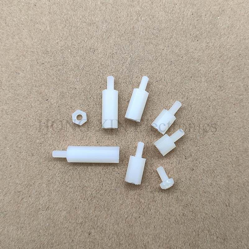 200 Stks/set M3 Wit Hex Nylon Standoff Spacer Kolom Nylon Plastic Afstand Schroeven Moeren