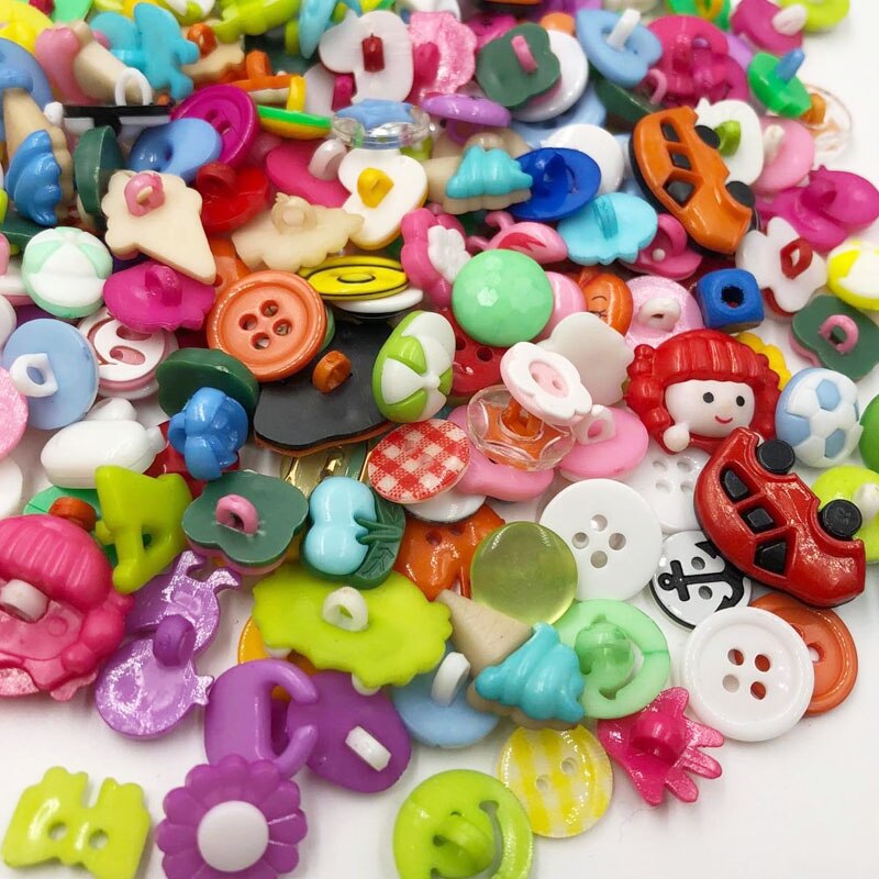 50 Stks/partij Mix Kleur Plastic Knoppen Backhole Scrapbooking Naaien Diy Craft Applique PT80