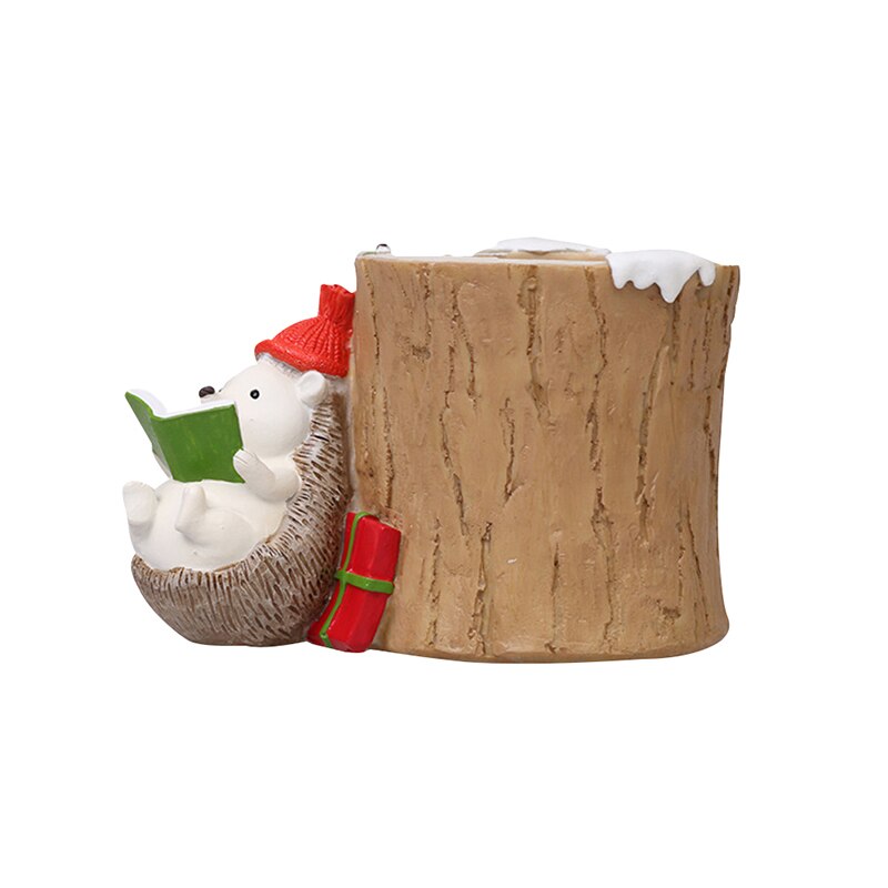 Kerst Egel Dagboek Bloempot Hars Desktop Cartoon Geglazuurd Succulent Plant Bloem Pot: 1