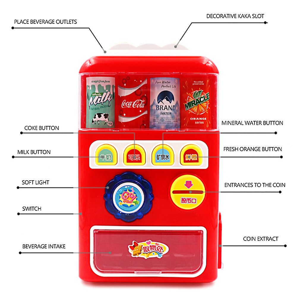 Enfants boisson distributeur automatique jouet Simulation supermarché caisse enregistreuse Preten jouer jouet monnayeur distributeur automatique enfants