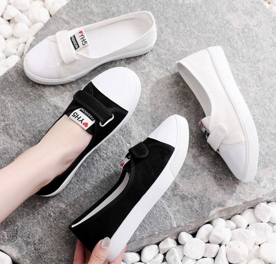 Baskets femme toile chaussures femme chaussures plates chaussures blanches chaussures décontractées noir mocassins femme