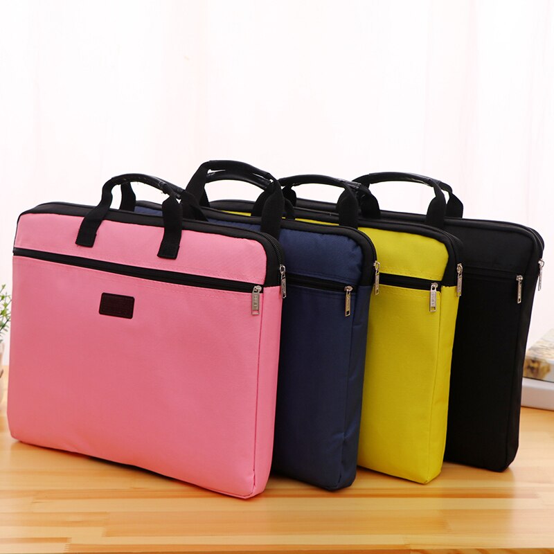 Portable document bag canvas A4 office bag men women handbag multi-layer information bag briefcase meeting bags file holder