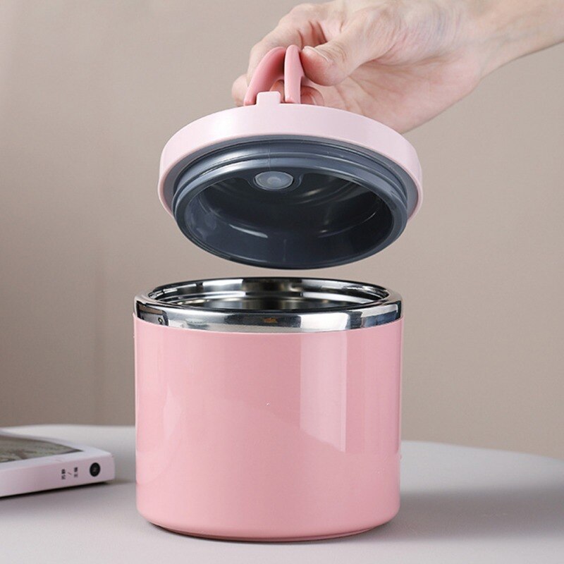 Lunch Bento Box Stainless Steel Soup Cup Leakproof Food Container Thermal Cup Vacuum Flasks Straw Can Be Inserted