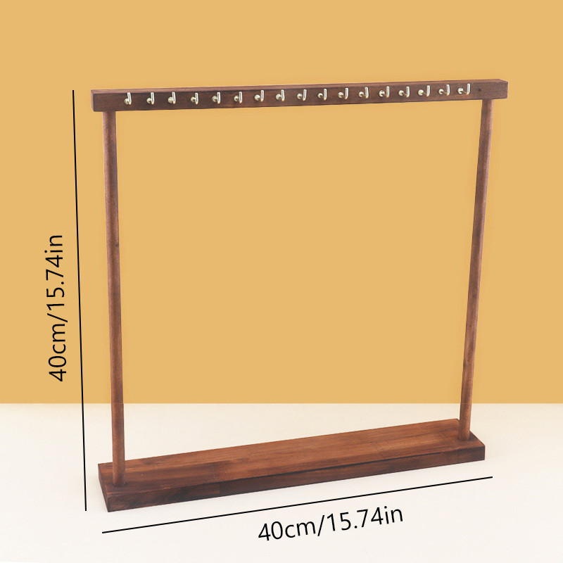 Jewelry Organizer Display Stand Solid Wood Necklace Hanging Countertop Rack For Chains Earrings Bracelets Showcase Storage Rack