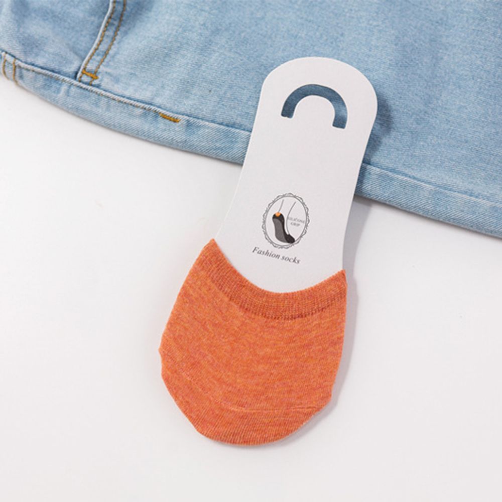 Woman Summer Forefoot Socks Thin Cotton Sweat Socks Non-slip Slippers High Heels Invisible Breathable Half Foot Socks: orange