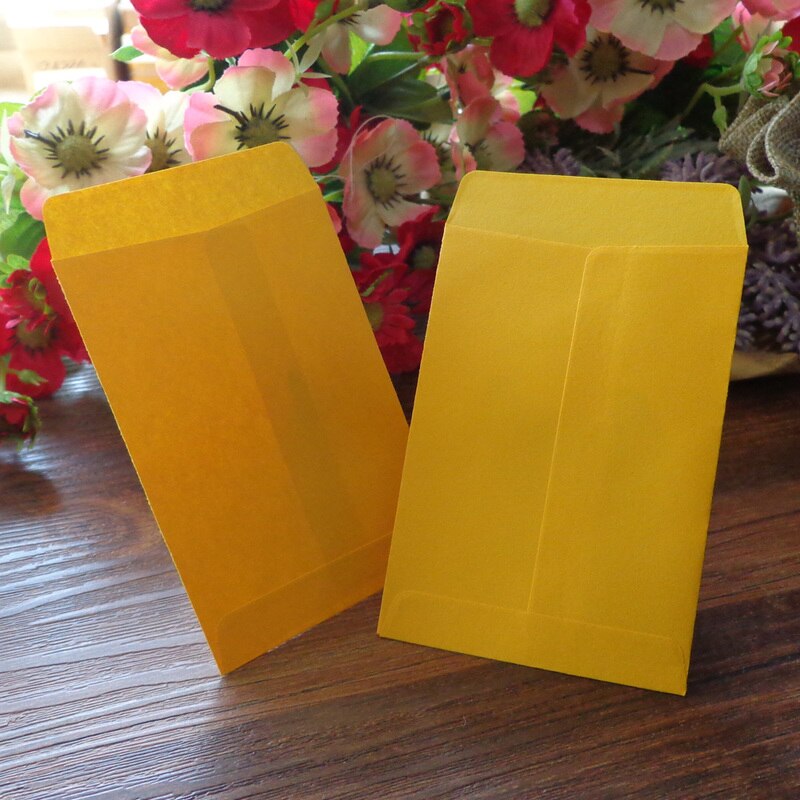 Sobres de papel en blanco Retro Para 20 piezas, color amarillo, sobre de invitación, tarjeta de , papelería para Favor de , bolsa de papel de 7x10cm + 1,5 cm