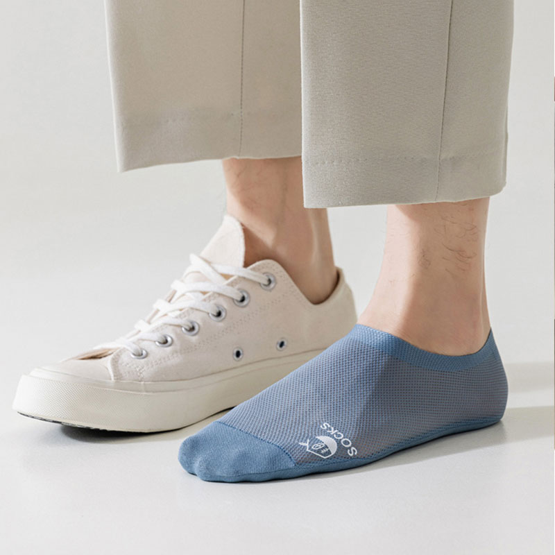6 par/set calcetines náuticos calcetines invisibles de seda de hielo para hombres suela de algodón puro desodorante calcetines finos transpirables absorbentes