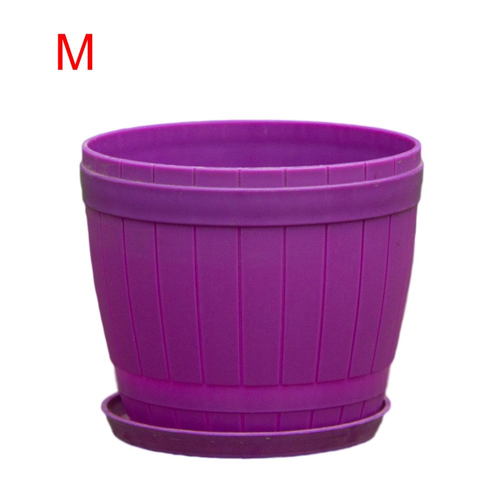 Planteur en plastique coloré Pot de fleur plaques ensemble Pots de plantes conteneurs de jardinage avec des trous de drainage garder le sol drainé et ventilé: Purple / S