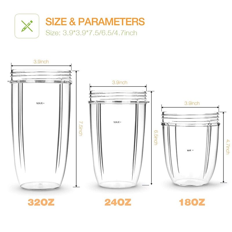 Upgrade Parts Kit ULTIMATE Cups & Blade &Top Gear & Gaskets & Shock Pad 13-Piece Replacement Set for 600W-900W Series