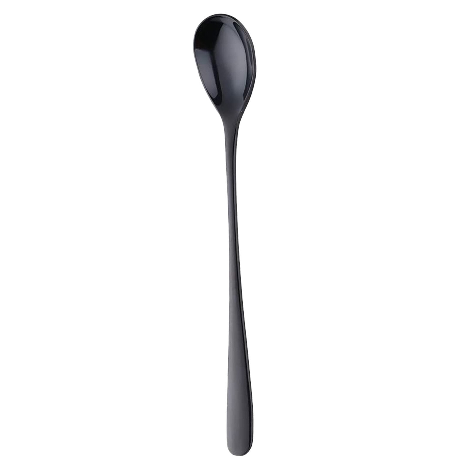 Kleurrijke Ijs Lepel Koffie Lepel Thee Cafe Scoop Lange Steel Lepels Servies Bestek Koffie Drinken Gereedschap Keuken 8Pc # T1G: Black 