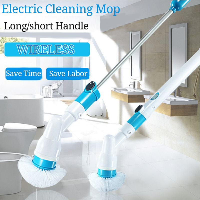 Nettoyeur électrique de salle de bains rechargeable sans fil de brosse de nettoyage de gommage de Turbo d'épurateur de rotation avec la poignée d'extension baignoire adaptative de brosse