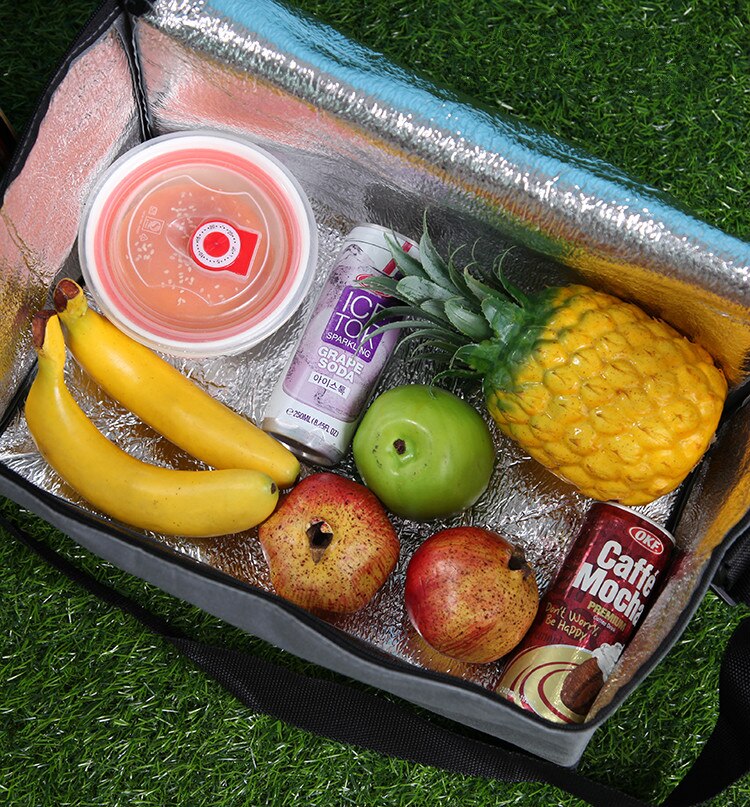 19L extra large heat preservation bag 800D Oxford cloth ice bag fresh food refrigerated bag on-board picnic bag takeout meal bag