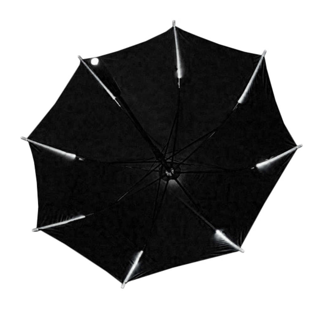Long Handle Umbrellas LED Light Transparent Unbrella For Environmental Shining Glowing Umbrellas Party Activity props: Black
