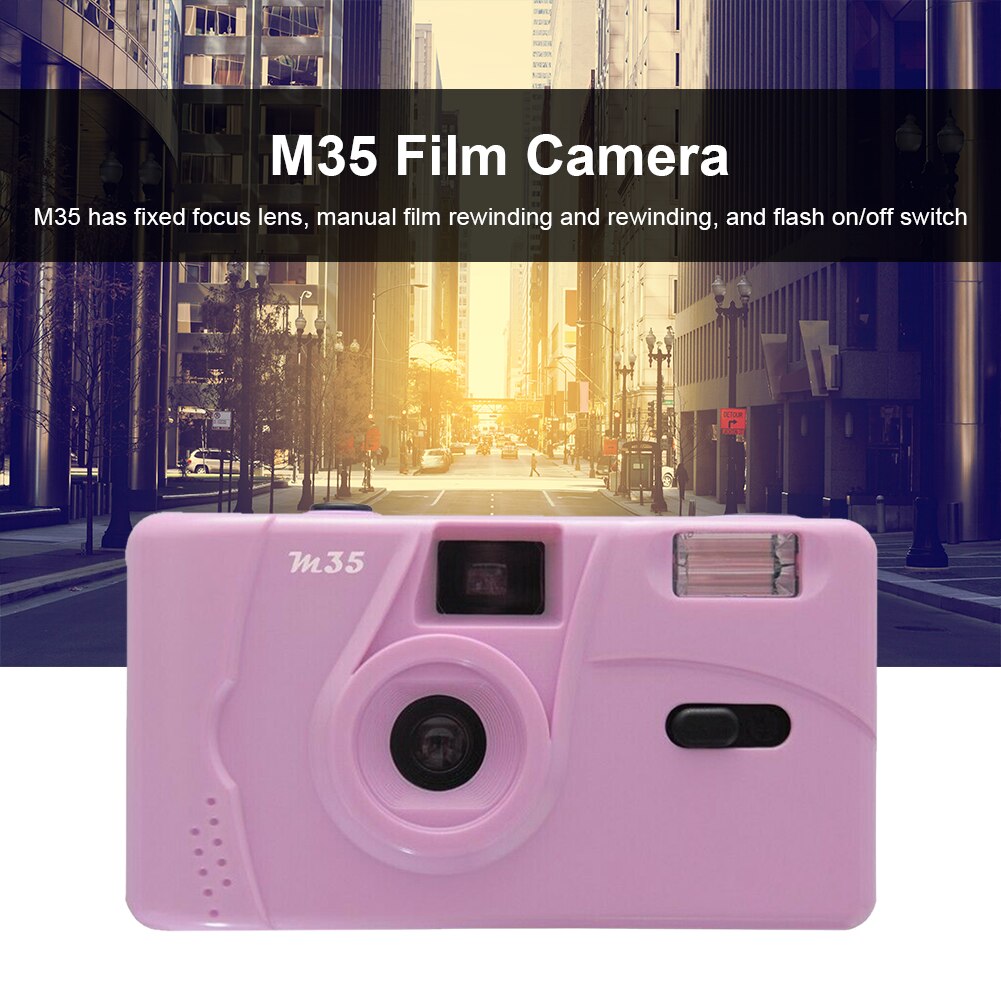 Vintage M35 35mm Manual Film Camera with Flash Function Reusable Non-Disposable Retro Film Machine Reusable Film Camera