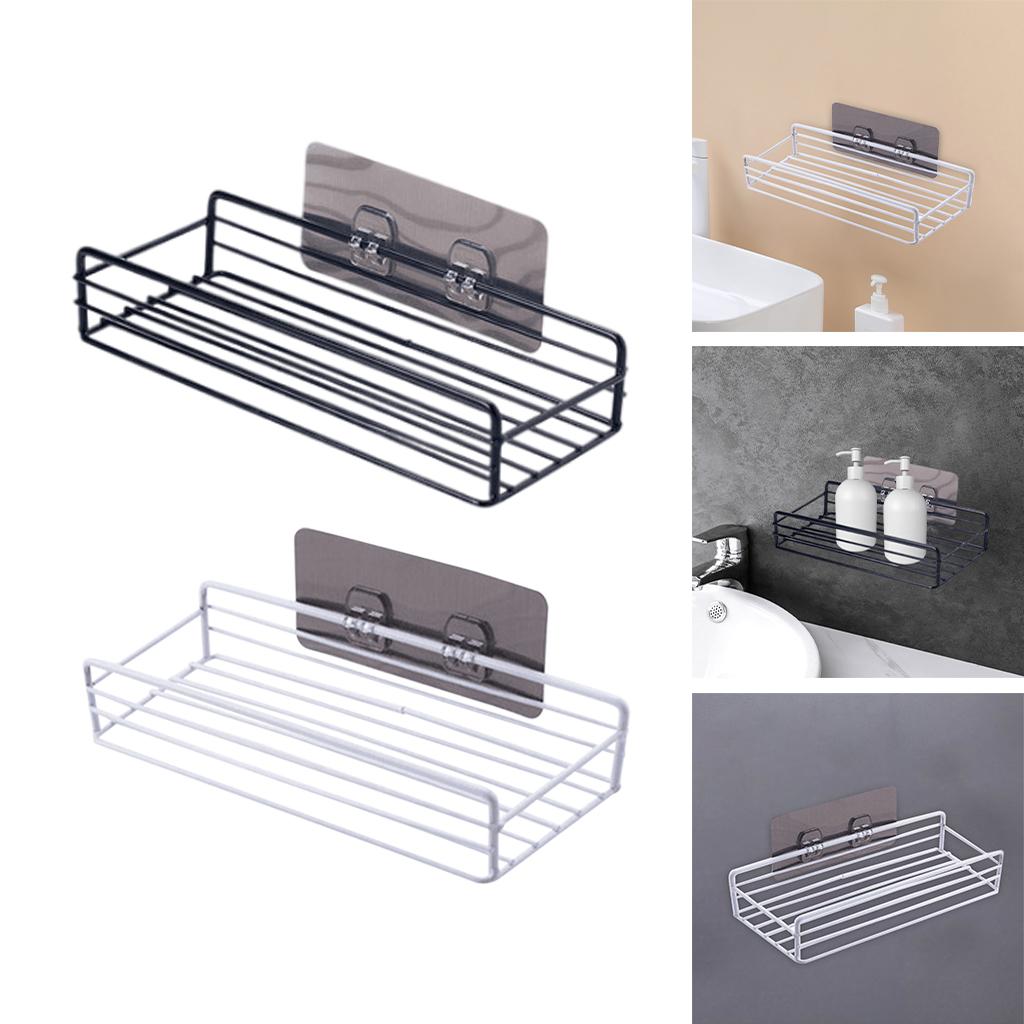 Wall Mounted Storage Rack No Drilling Rust Proof Organizer Seasoning Rack Bathroom Shower Caddy for Kitchen Toilet Bar Decor