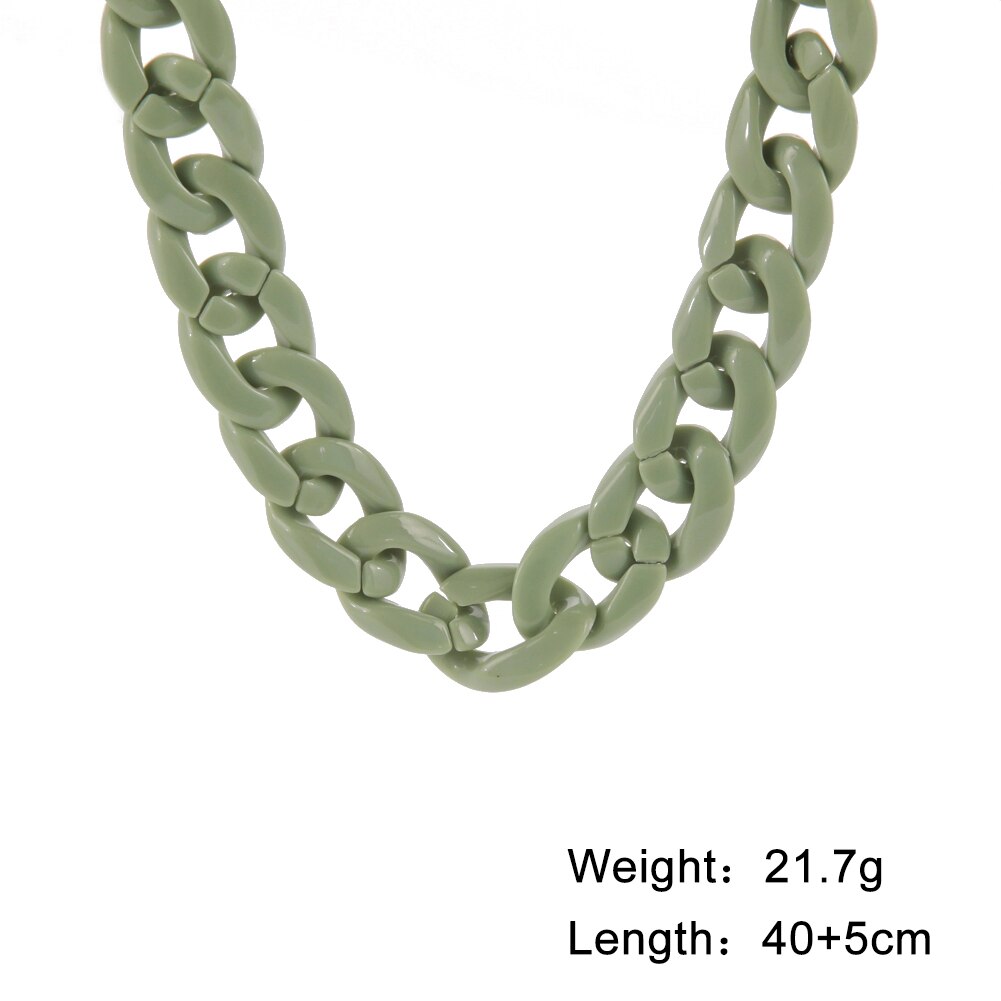 Teamer-collar de acrílico para mujer y hombre, Gargantilla de blanca para cuello, cadena Punk, joyería gótica, accesorios bohemios para collares para mujer collares de 2022 mujer: 9 green