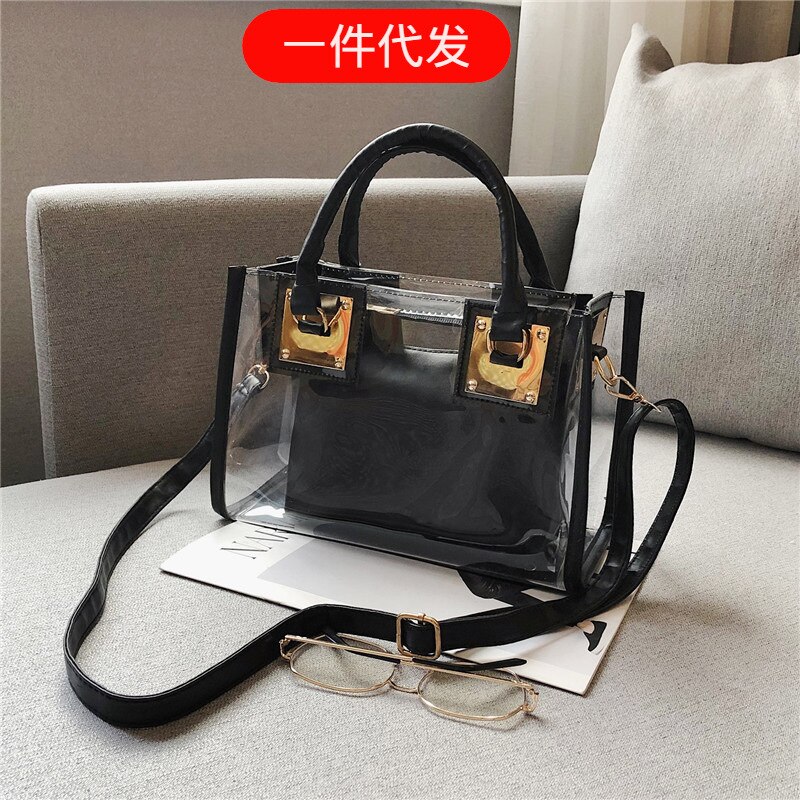 Strand Tasche Schulter Tasche Hand Tasche Schulter unterschiedlich Größe Taschen transparent Gelee Frauen'S Tasche
