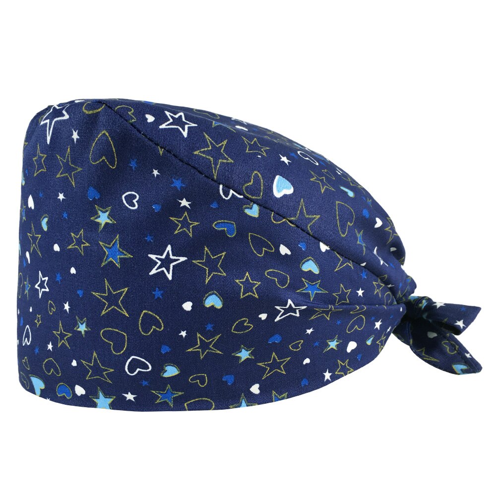 scrubs hat adjustable Men woman Cartoon animal printing caps Multicolor pet store working hats Adjustable Scrub cap: 12131