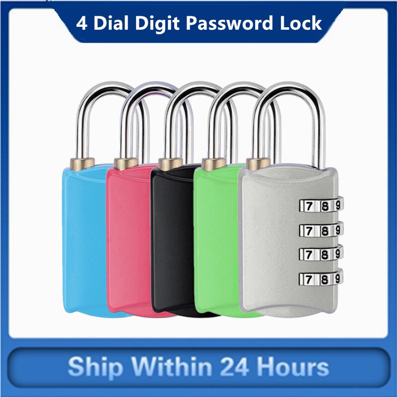 Wachtwoord Slot Bagage Reizen Lock 4 Dial Digit Wachtwoord Lock Combinatie Koffer Bagage Metalen Code Sluizen Hangslot