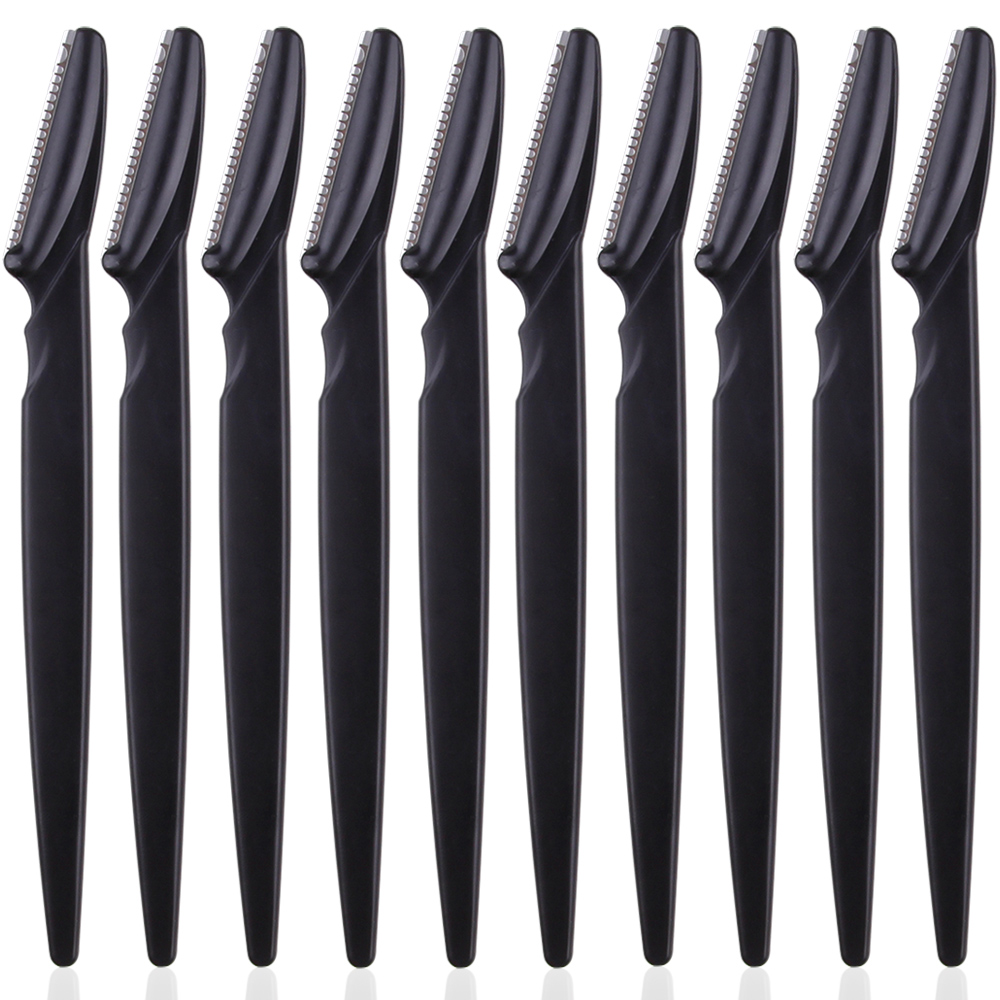 20/40/80Pcs Eyebrow Trimmer Cutting Woman Blades Eye Brow Cutter Shaver Face Hair Removal Scraper Portable Beauty Makeup Tools: 10Pcs Black