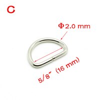 10 stuks/pak d-ring metalen ring metalen sluiting riemgesp leren hardware bh-haak pakket accessoires band 10mm-25mm: Bandmaat 16mm