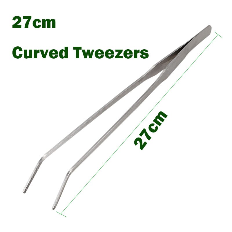 5 Stks/set 1Pc Voor Verse En Marine Aquarium Levende Planten Gras Schaar Pincet Schop Kit Aquarium Onderhoud Gereedschap: 27cmCurved Tweezers