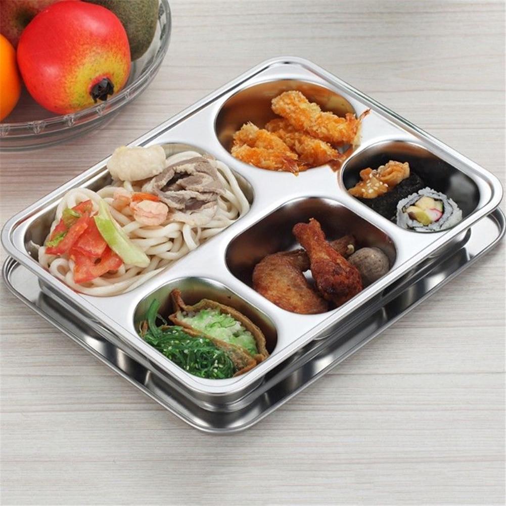 Rvs Lunchbox Fruit Voedsel Container Bedekt Compartiment Lunchbox Keuken Accessoires Voor School Kantoor Servies