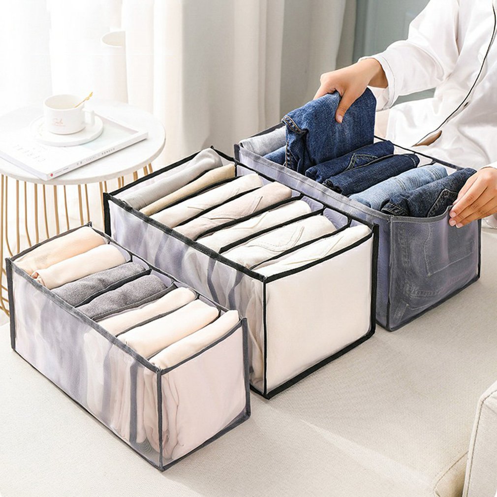 Foldable Jeans Storage Box Cubes Storage Boxes Socks Clothes Underpants Organizer Drawers Divider Box Cabinet Drawer Divider