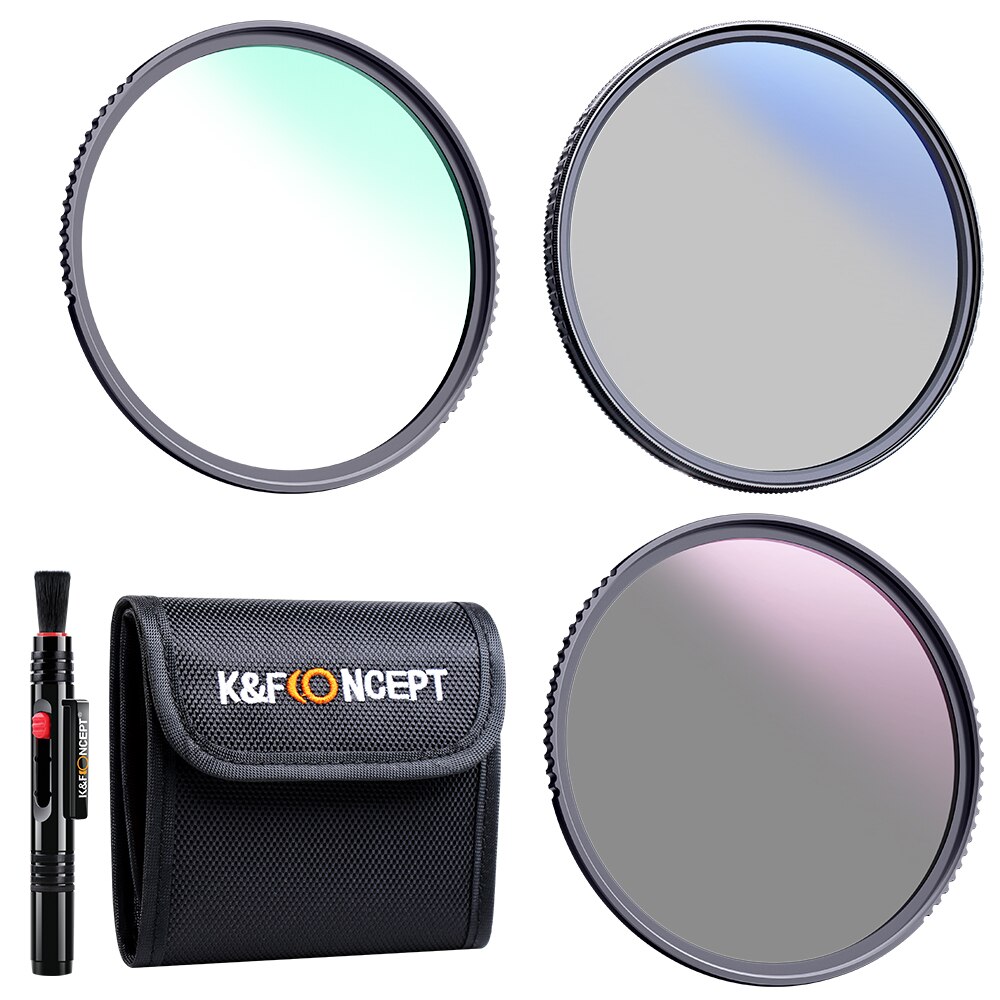 K &amp; F Concept Filter Kit Netural Dichtheid ND4 Mc Uv Filter Cpl Camera Lens Bundel 1Pcs Cleaning Pen en Filter Pouch 58Mm 62Mm 67Mm