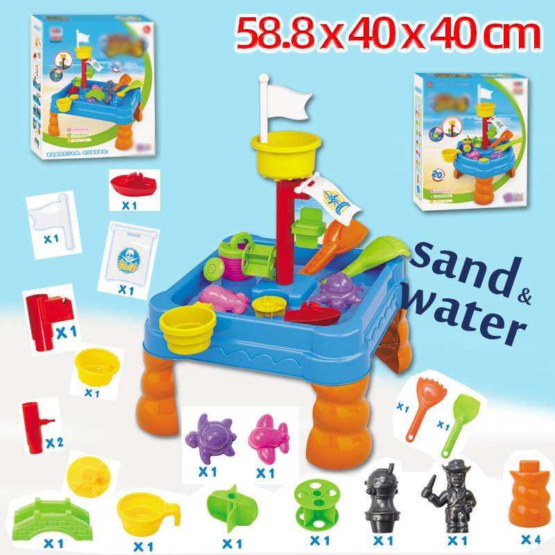 21pc Kids Sand Water Activity Play Table Child Fun Outdoor Sandpit Toys Set