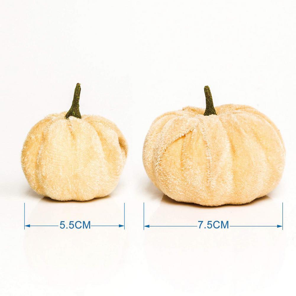 Handmade Velvet Pumpkins Halloween Decor Super Soft Stuffed Pumpkin With Exquisite Artificial Pumpkin Simulated Cute Pumpkins