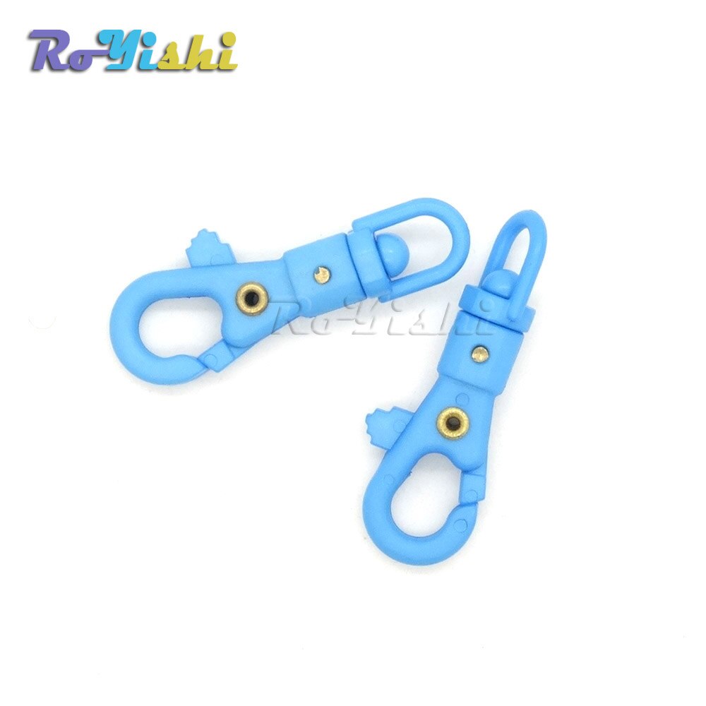 Crochet en plastique coloré pivotant de 1/4 ''pour tissage, boucles lanière, sangle de sac à dos, 12 pièces/paquet: Light Blue