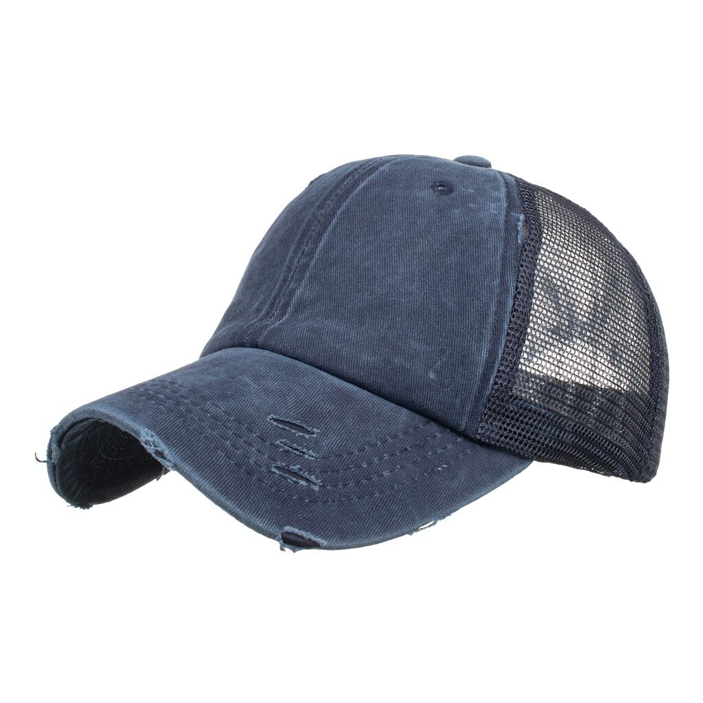 SAGACE Unisex w stylu Retro Demin regulowana czapka z daszkiem dorywczo sportowa czapka przeciwsłoneczna kobiety mężczyźni Outddor jednokolorowa czapka hip-hopowa: Navy 