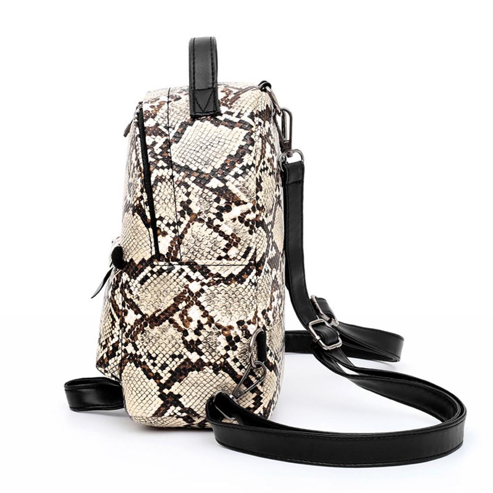 Sac à dos Vintage imprimé serpent pour femmes, sac à bandoulière en cuir PU Serpentine, grande capacité de voyage en plein air, sac à dos quotidien