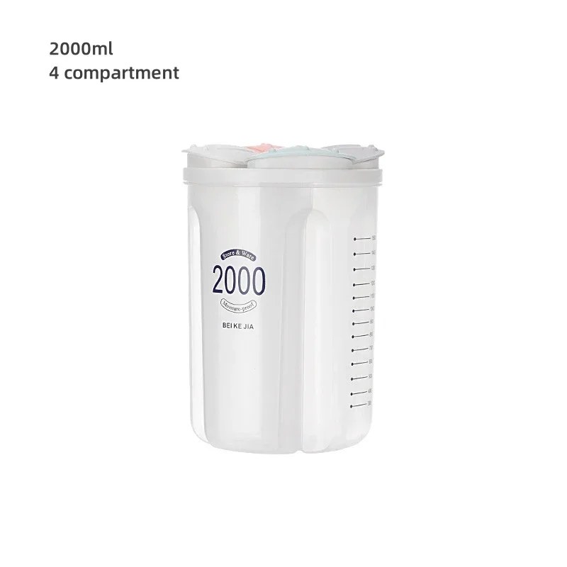 Mehrkorn-Lagertank, Bohnen, Spaghetti-Mehl, Getreidedosen, versiegelt, große Kapazität, transparenter Vorratsbehälter, Küchenhelfer: Licht Grün