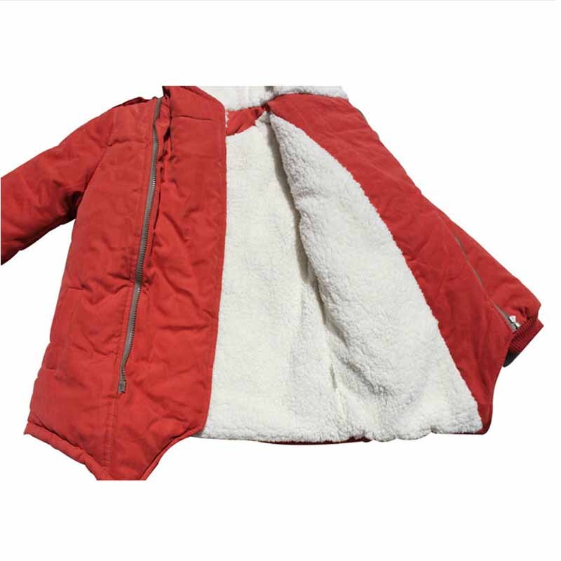 Chaqueta de terciopelo con capucha para niños, abrigo grueso de algodón, prendas de vestir de invierno, de Navidad, 2-10 años