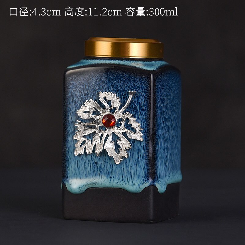 300ml porcelæn te-boks køkken opbevaring flasker mad stash krukke lufttæt lugtsikker beholder te kaffe opbevaring tank te krukke: D