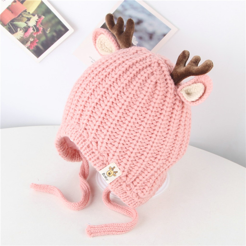 Kerst baby fotografie props hoed Peuter Meisje & Jongen Baby Kerst Cartoon Herten Winter Haak Muts Beanie Cap HOOLER