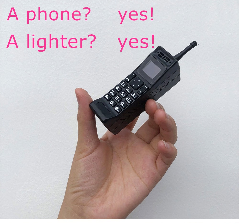 Mini Elektronische Aansteker Mobiele Telefoon Gsm Enkele Sim Vintage Tiny Goedkope Kleine Mobiele Telefoon Russische Toetsenbord