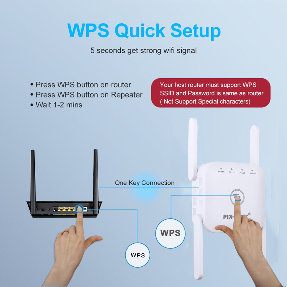 5G Wifi Repeater Wifi Extender 1200M Wifi Amplifier 2.4G Wireless Long Range WiFi Booster Wi-Fi Repeater Signal Wi-fi Extender